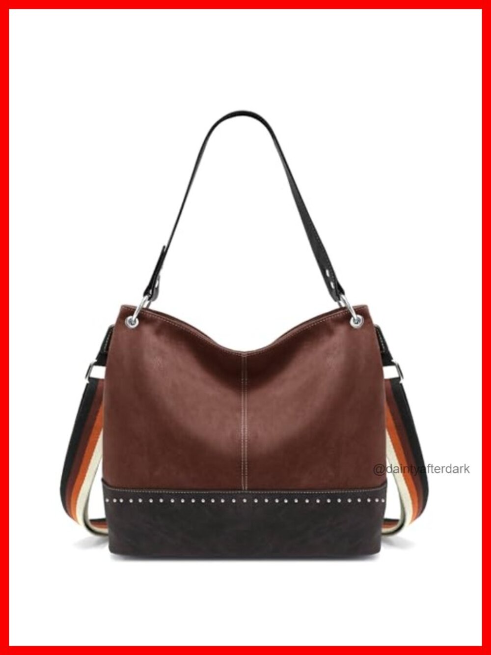 Faux Suede Hobo Crossbody Bag Medium Tote Removable Strap